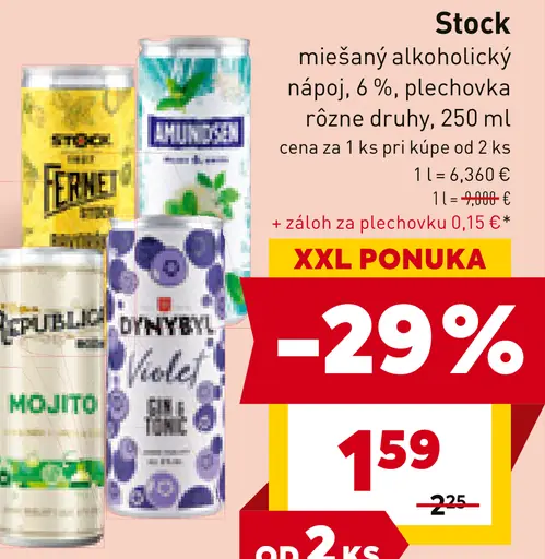 Stock miešaný alkoholický nápoj plechovka