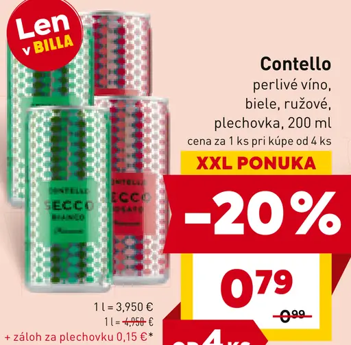 Contello perlivé víno plechovka
