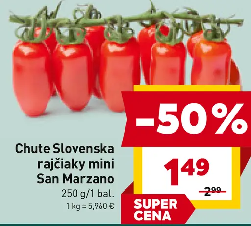 Chute Slovenska rajčiaky mini San Marzano