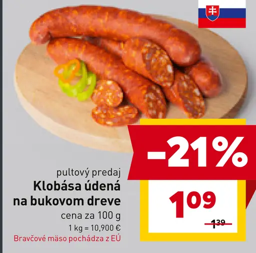 Klobása údená na bukovom dreve