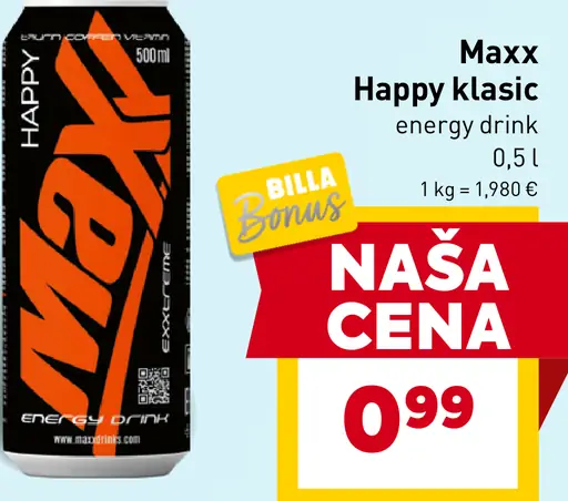 Maxx Happy klasic energy drink