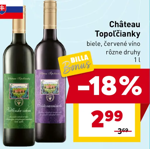Château Topoľčianky ročníkový výber biele červené víno