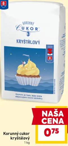 Korunný cukor kryštálový