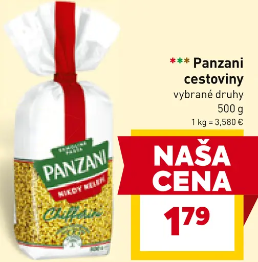 Panzani cestoviny bezvaječné
