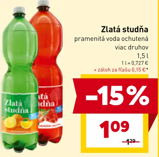 Zlatá studňa ochutená voda