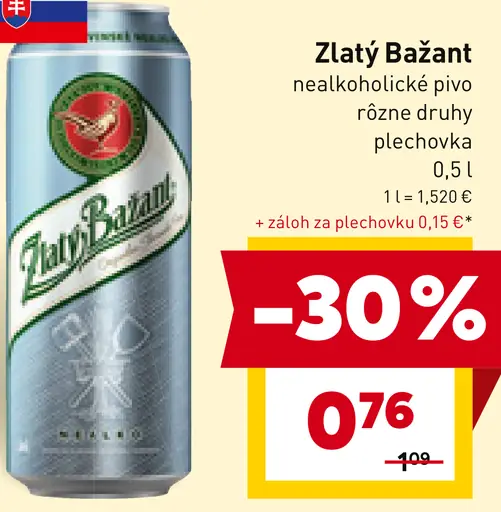 Zlatý Bažant Nealkoholický radler