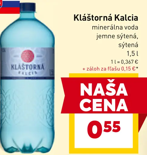 Kláštorná Kalcia minerálna voda