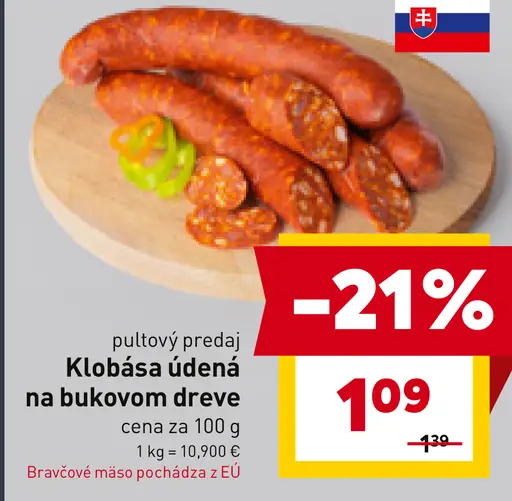 Klobása údená na bukovom dreve