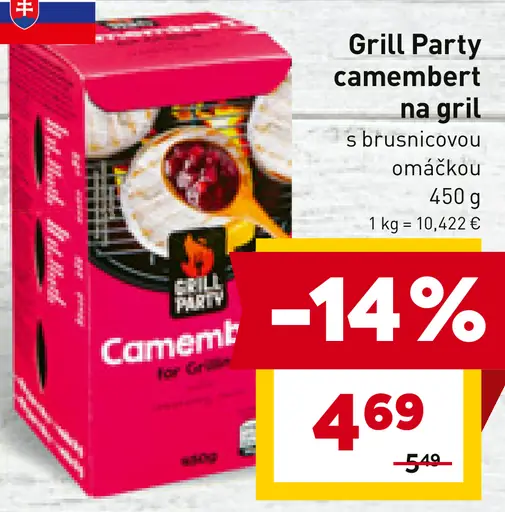 Grill Party camembert na gril s brusnicovou omáčkou