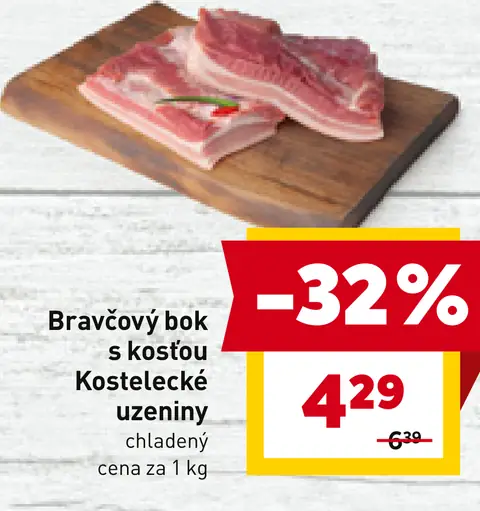 Bravčový bok s kosťou Kostelecké údeniny
