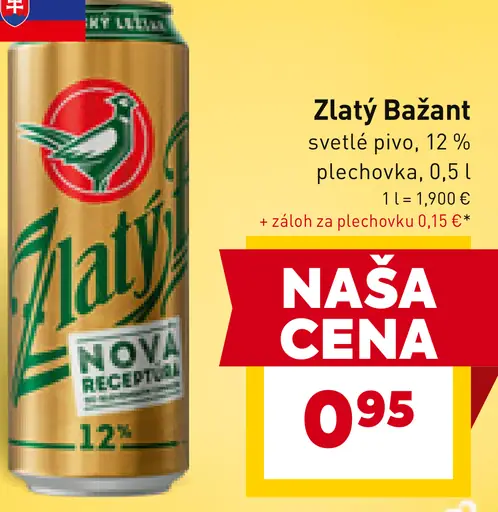 Zlatý Bažant Pivo plechovka