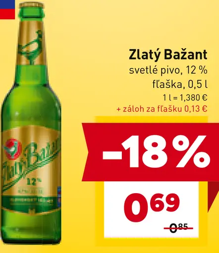 Zlatý Bažant fľaška