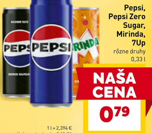 Pepsi, Pepsi Zero, Mirinda, 7Up