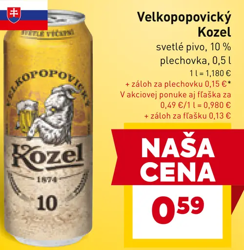 Velkopopovický Kozel plechovka