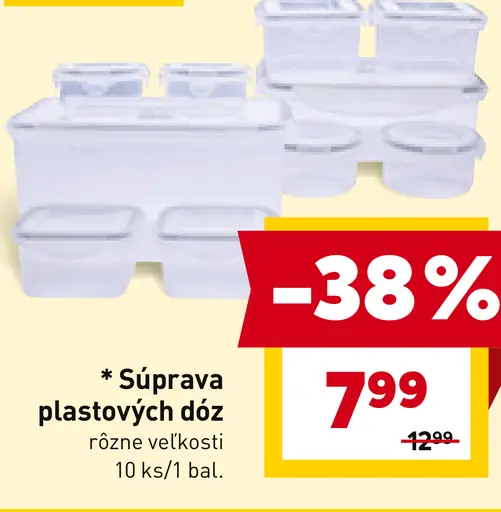 Súprava plastových dóz