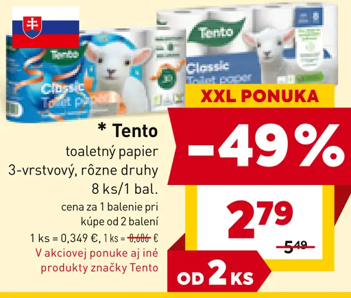 Tento toaletný papier 3-vrstvový