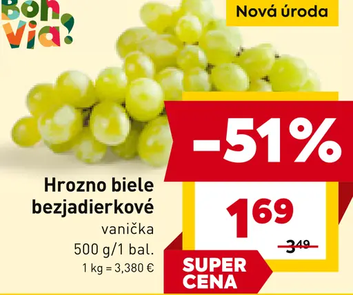 Bon Via hrozno biele bezjadierkové