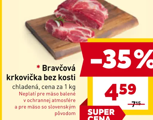 Bravčová krkovička bez kosti, plátky