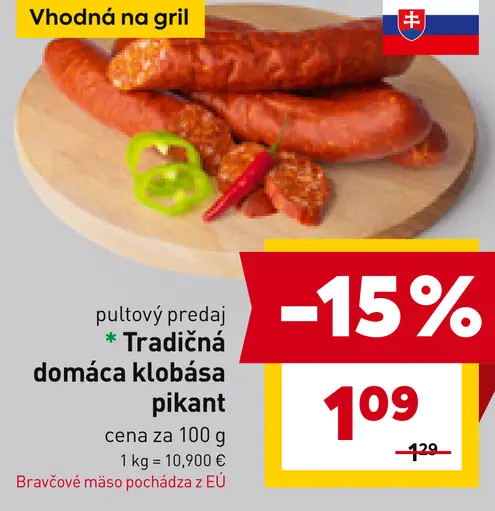 Tradičná domáca klobása pikant