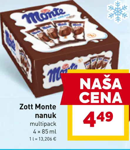 Zott Monte nanuk multipack