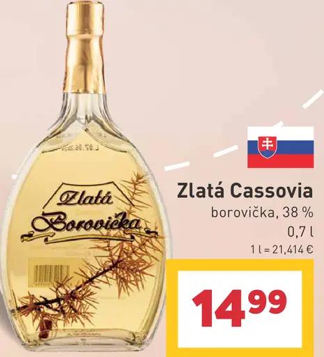 Zlatá Cassovia borovička