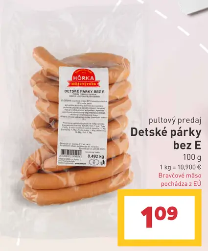 Gorca Detské párky bez E