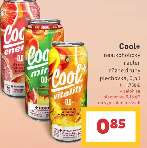 Cool+ nealkoholický rádler plechovka