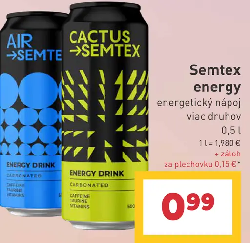 Semtex Energy energetický nápoj plechovka