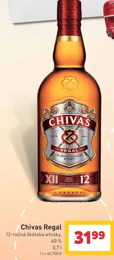 Chivas Regal 12-ročná škótska whisky