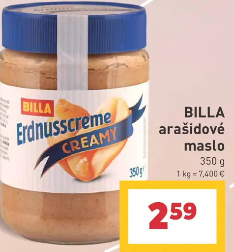 BILLA arašidové maslo