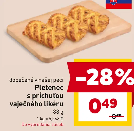 Pletenec s príchuťou vaječného likéru