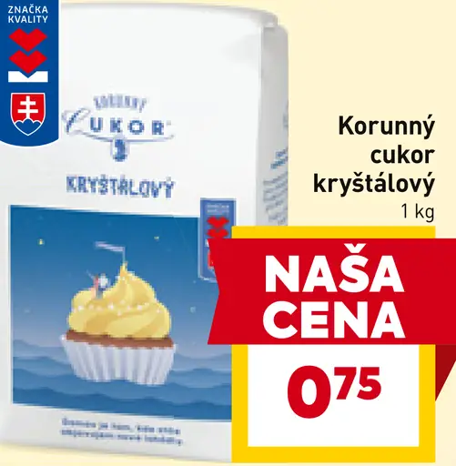 Korunný cukor kryštálový