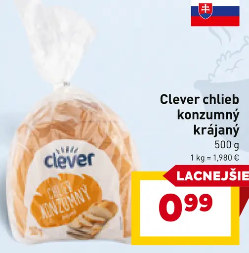 Clever chlieb konzumný krájaný