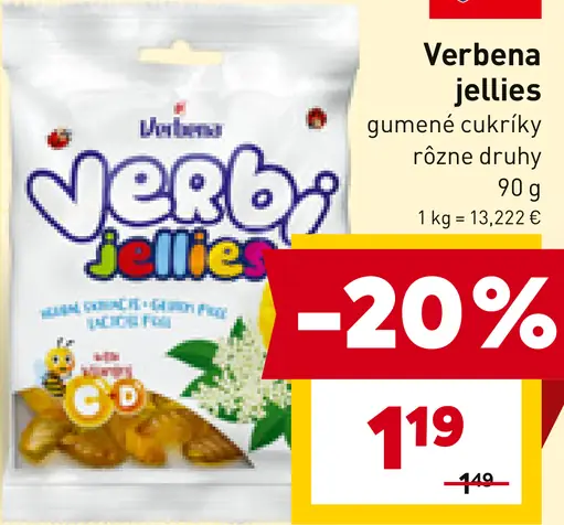 Verbena jellies gumové cukríky