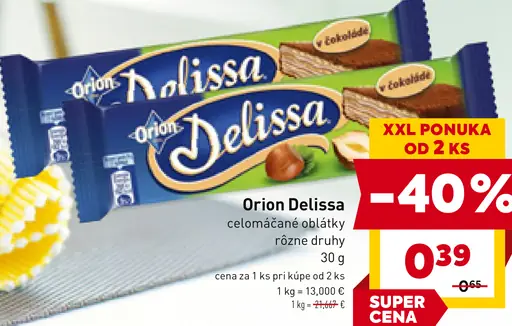 Orion Delissa celomáčané oblátky