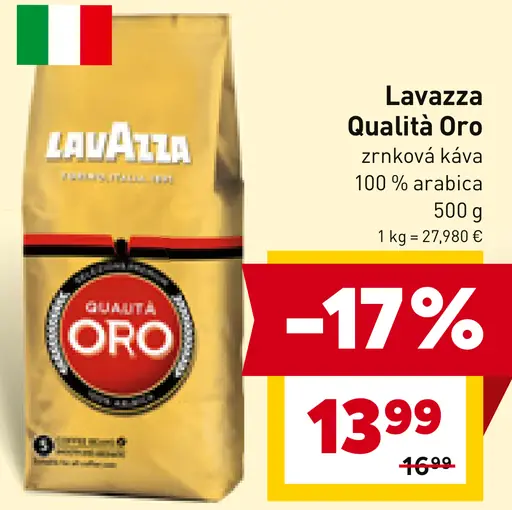 Lavazza Qualita Oro Pražená zrnková káva