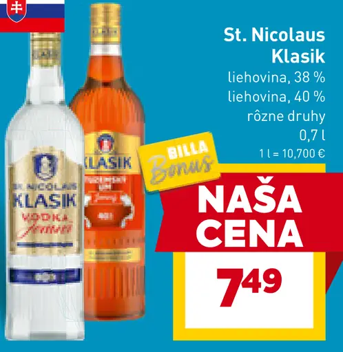 St. Nicolaus Klasik liehovina, rôzne druhy