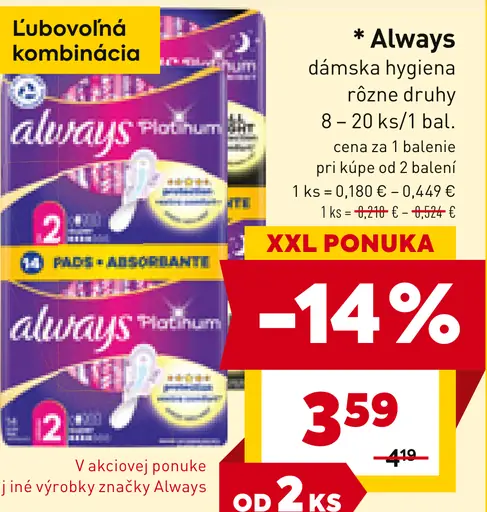Always dámska hygiena