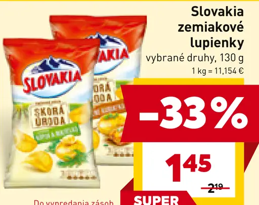 Slovakia zemiakové lupienky solené