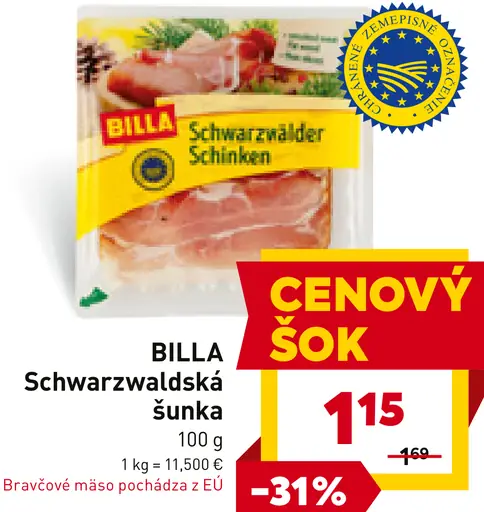 BILLA Schwarzwaldská šunka