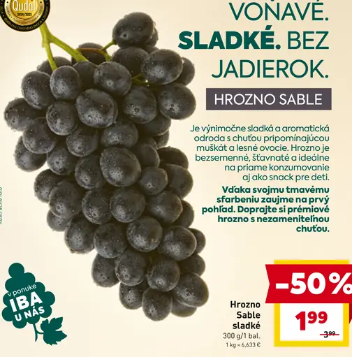 Hrozno Sable sladké