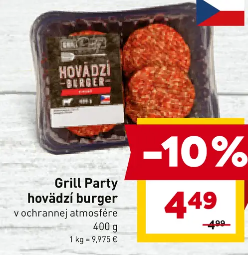 Grill Party hovädzí burger