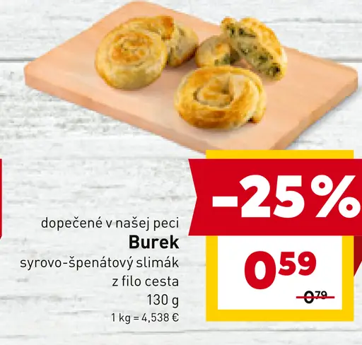 Burek syrovo-špenátový slimák z lístkového cesta
