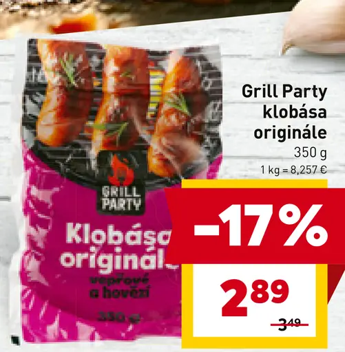 Grill Party klobása originálne