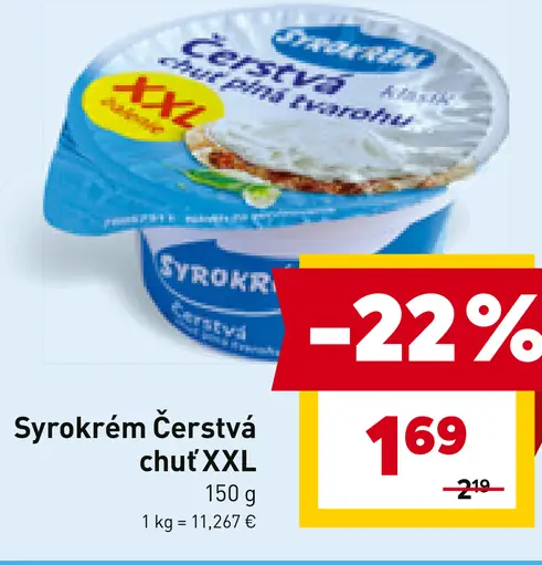 Syrokrém čerstvá chuť XXL