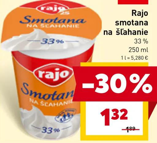 Rajo smotana na šľahanie