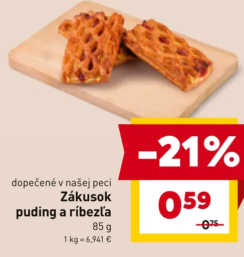 Zákusok puding a ríbezľa