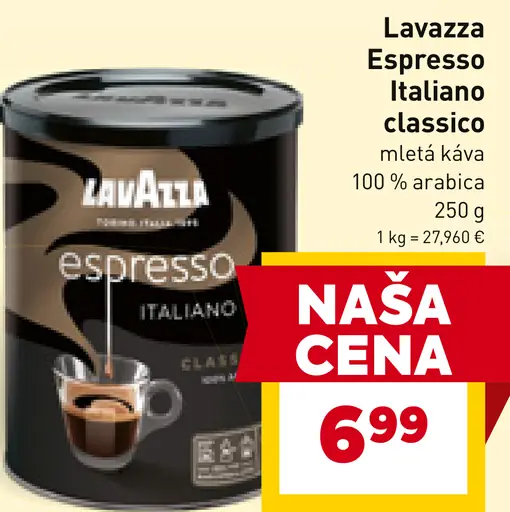 Lavazza Espresso Italiano Classico pražená mletá káva
