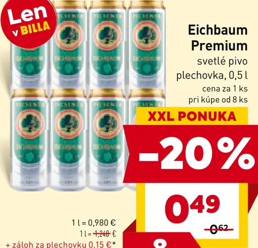 Eichbaum Premium svetlé pivo plechovka