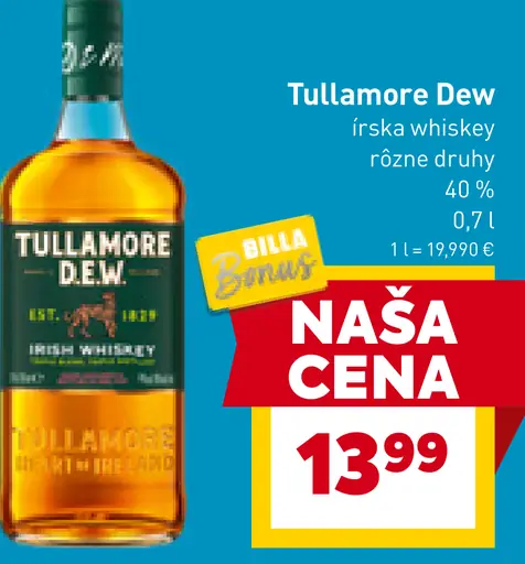 Tullamore Dew írska whiskey
